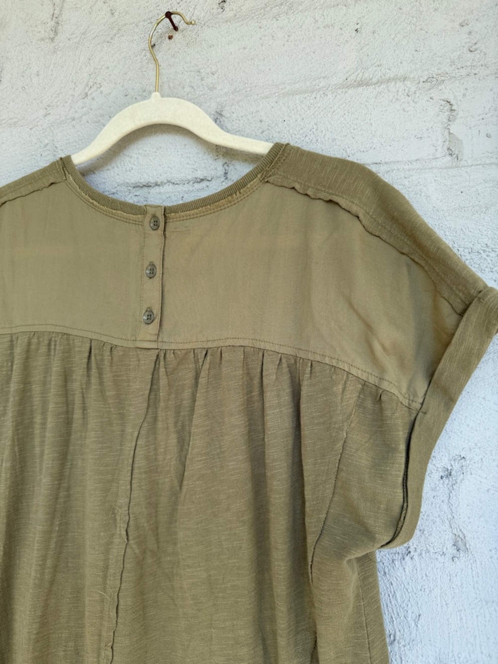 Anthropologie Daily Practice Solana Olive Green Ruffled Hem Tunic Dress Size XSP - Picture 7 of 13